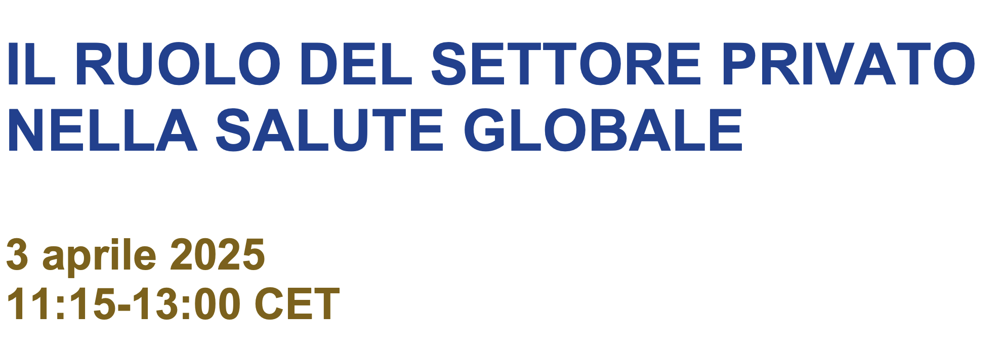 Il ruolo del settore privato nella salute globale